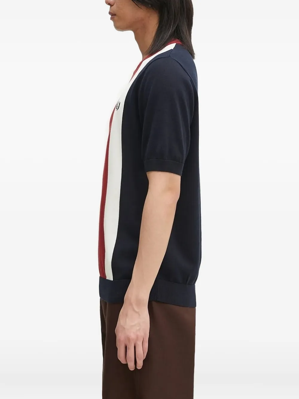 Fred Perry panelled short-sleeved T-shirt Blauw