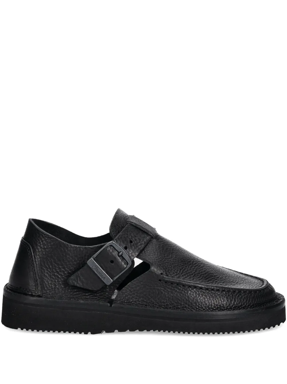 Fracap Buckle-fastening Leather Loafers In Black
