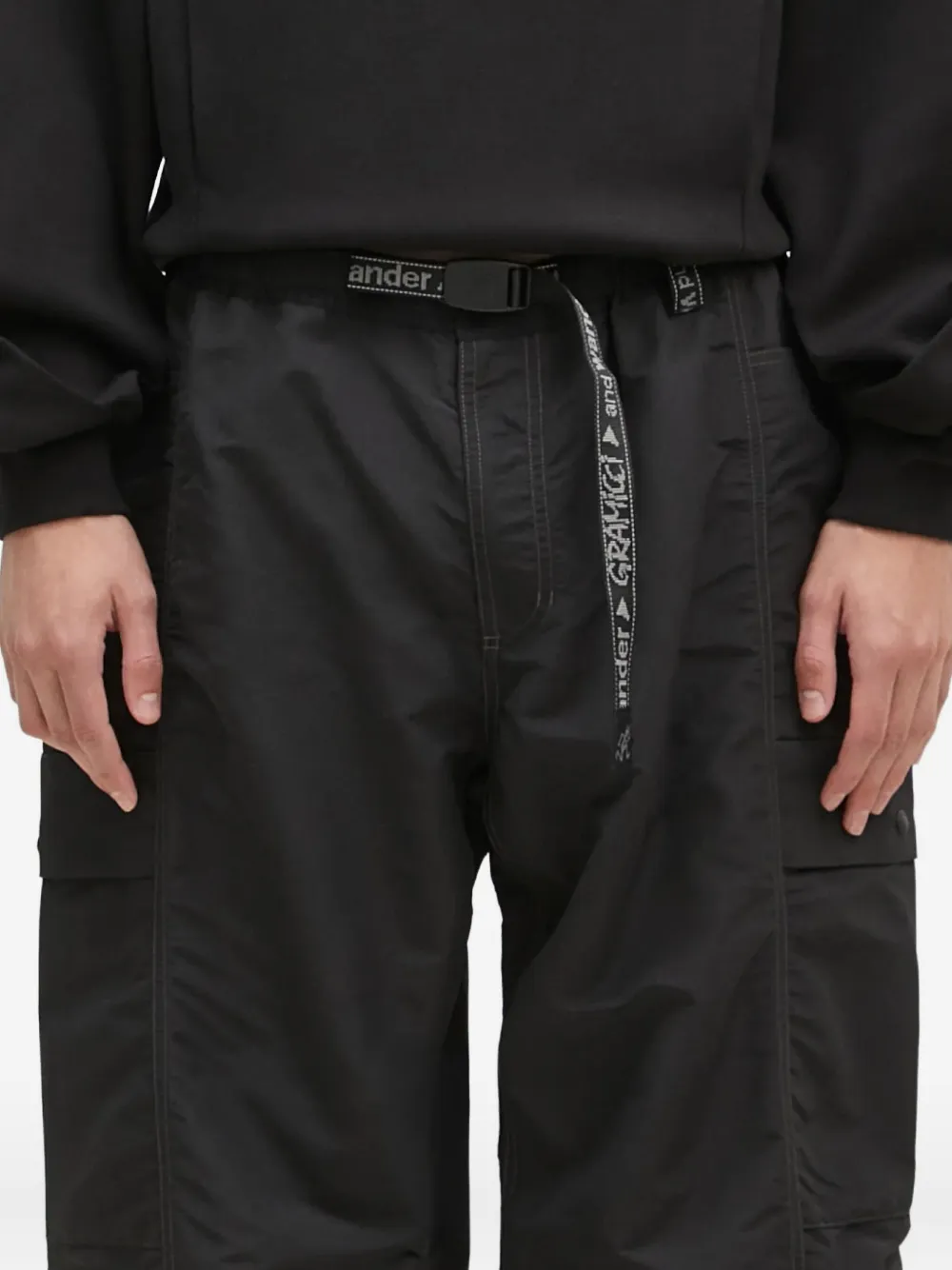 Gramicci Cargo broek met zijrits Zwart