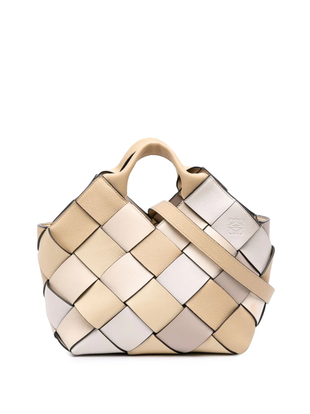 Loewe Pre-Owned 2010-2025 スモール ウーブンレザー サープラス バスケットバッグ サッチェル - ブラウン Loewe Pre-Owned 2010-2025 スモール ウーブンレザー サープラス バスケットバッグ サッチェル - ブラウン