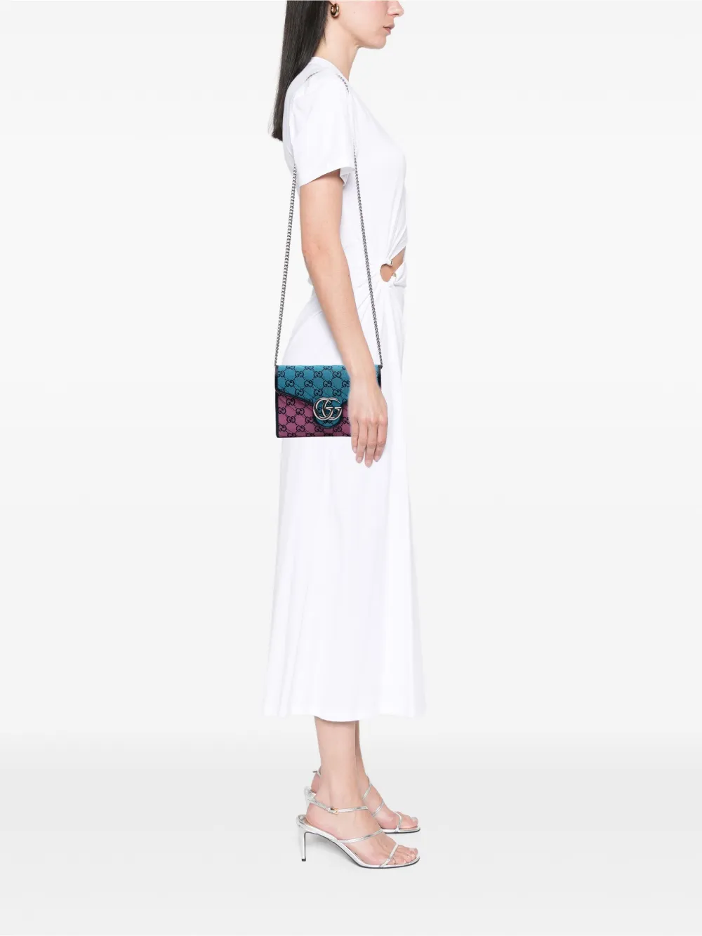 Gucci Pre-Owned 2016-2025 GG Marmont Matelasse Diagonal Canvas Chain Wallet shoulder bag | Pre-Owned | Image 2