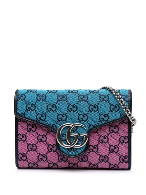 Gucci Pre-Owned شنطة كتف 'جي جي مارمونت ماتولاسيه داياغونال كانفا تشاين واليت' 2016-2025