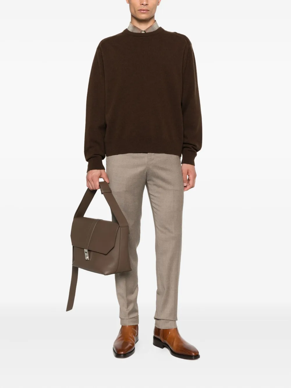 PT Torino cuffed wool trousers Beige