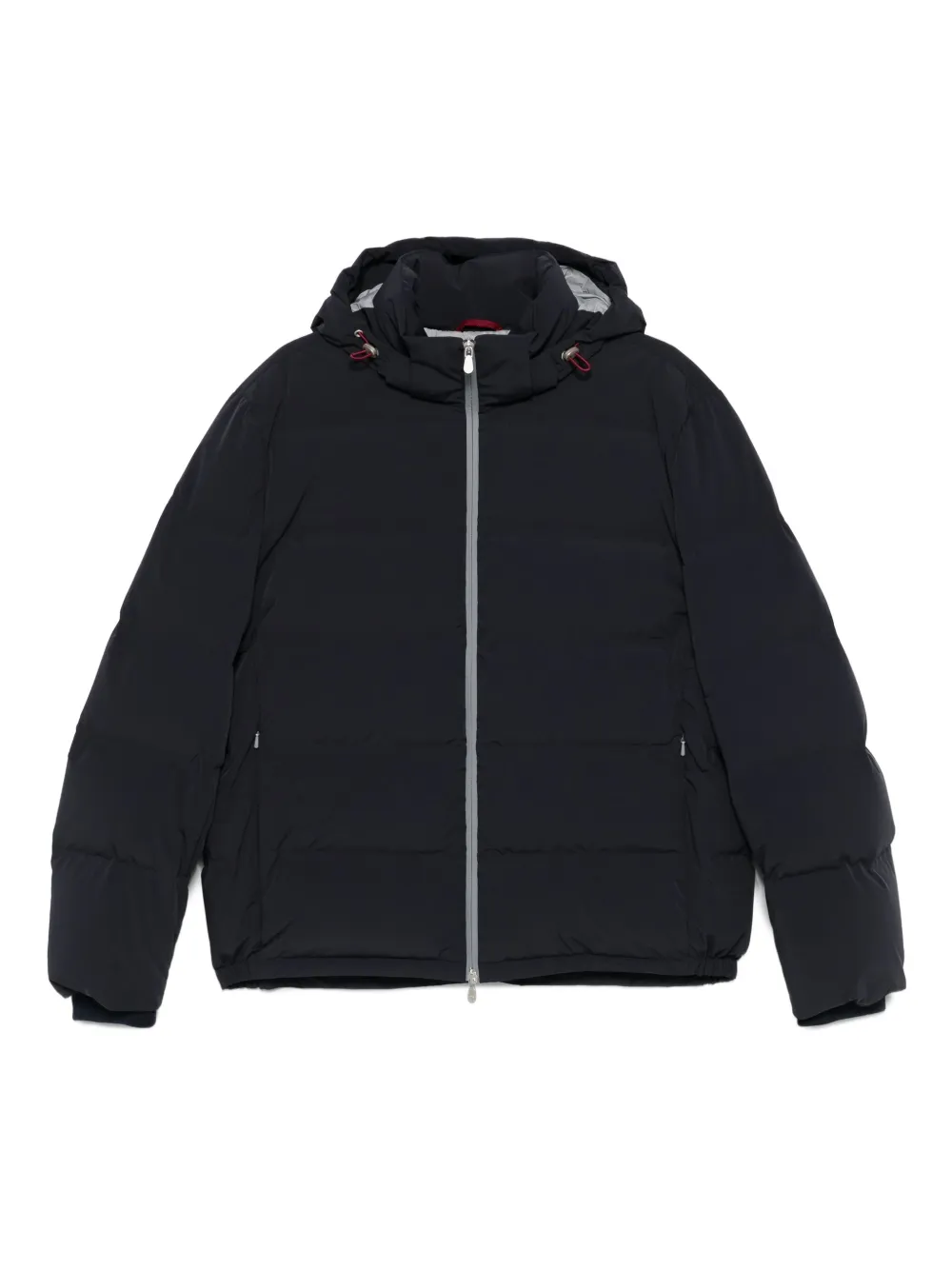 Brunello Cucinelli Gevoerd jack met capuchon Blauw