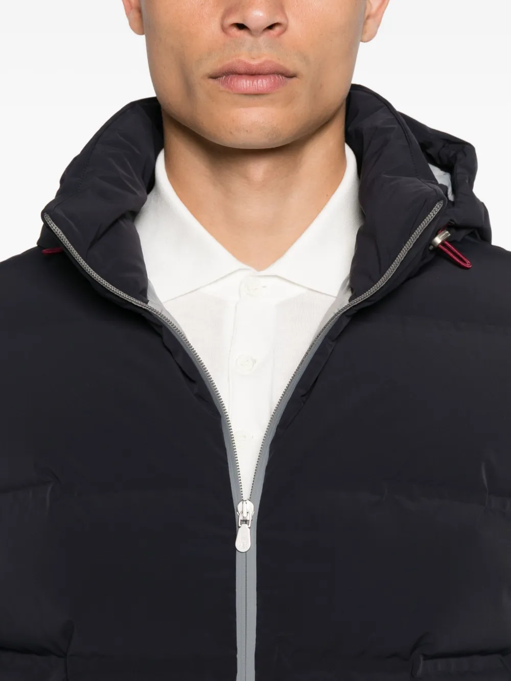 Brunello Cucinelli Gevoerd jack met capuchon Blauw