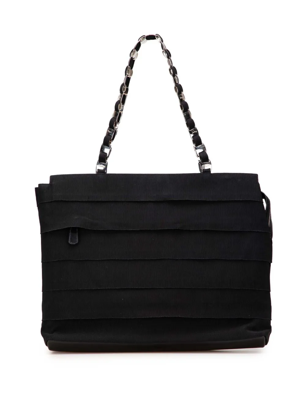Ferragamo Pre-Owned 2010-2025 Nylon Tiered Grosgrain tote bag | Black | Image 1
