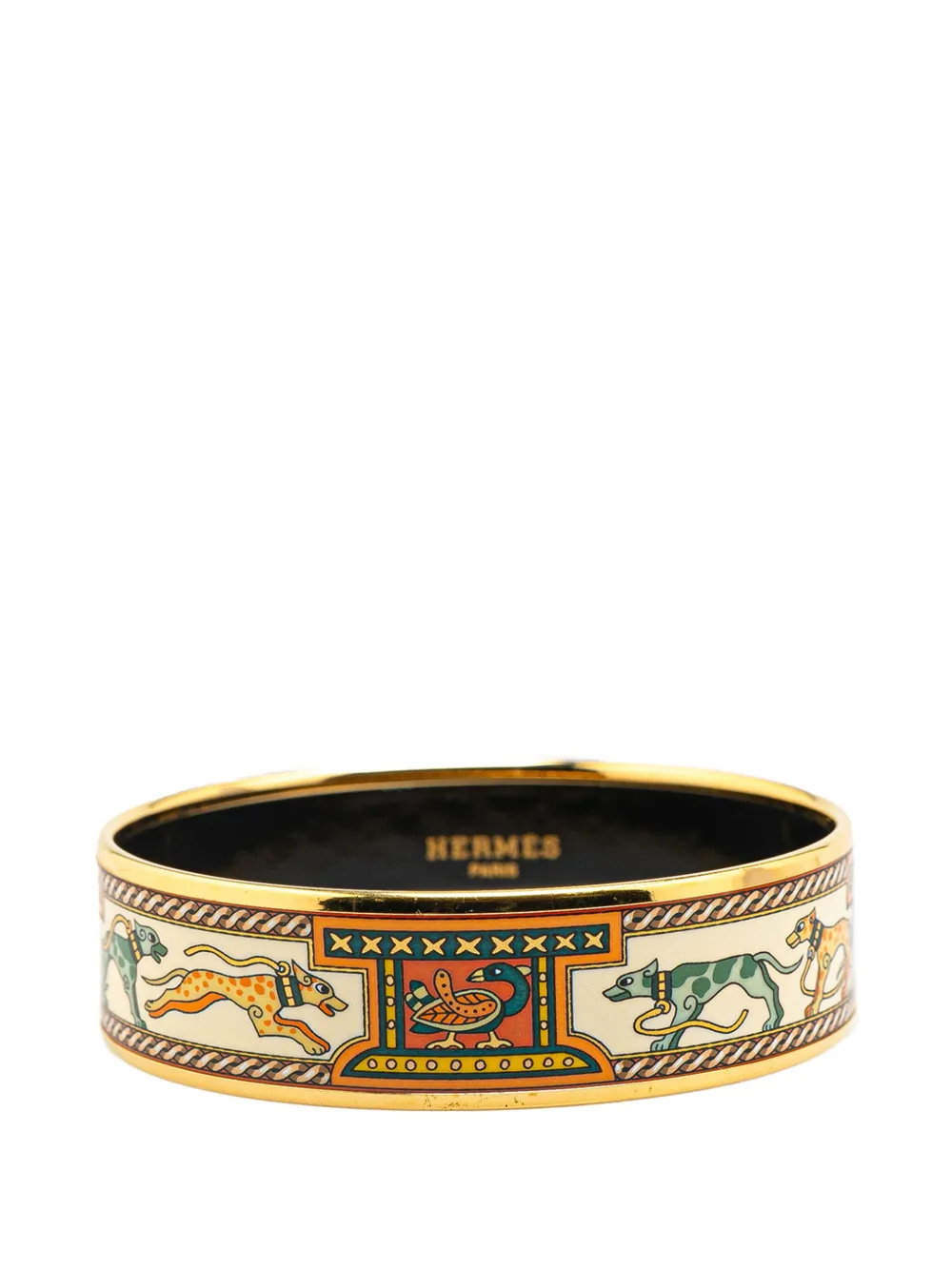 Hermès Pre-Owned 1990-2010 ワイド グレーハウンド エナメル バングル 62 コスチューム ブレスレット - Hermès Pre-Owned 1990-2010 ワイド グレーハウンド エナメル バングル 62 コスチューム ブレスレット -