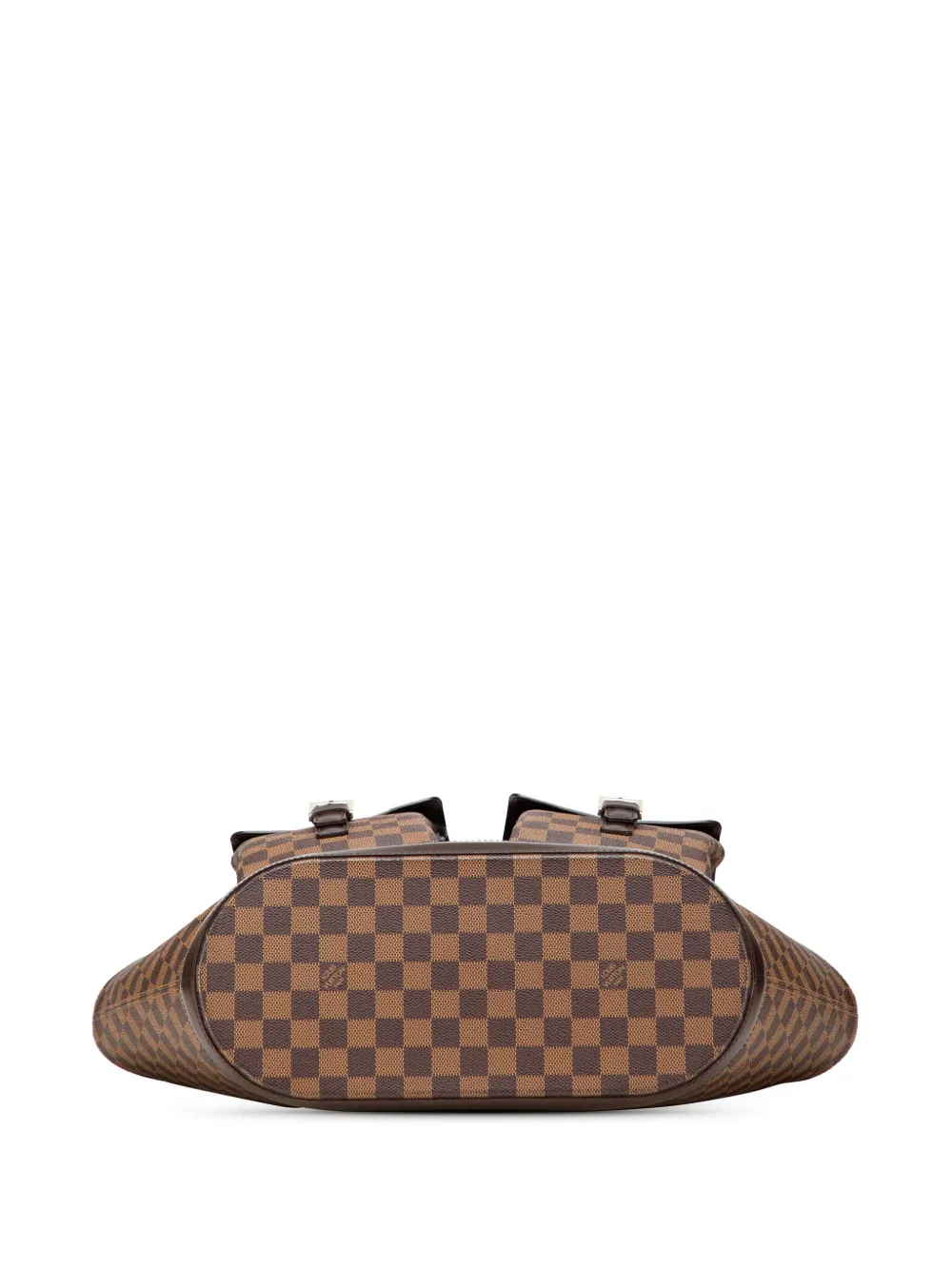 Pre-owned Louis Vuitton 2003 Damier Ebene Manosque Gm Tote Bag In Brown