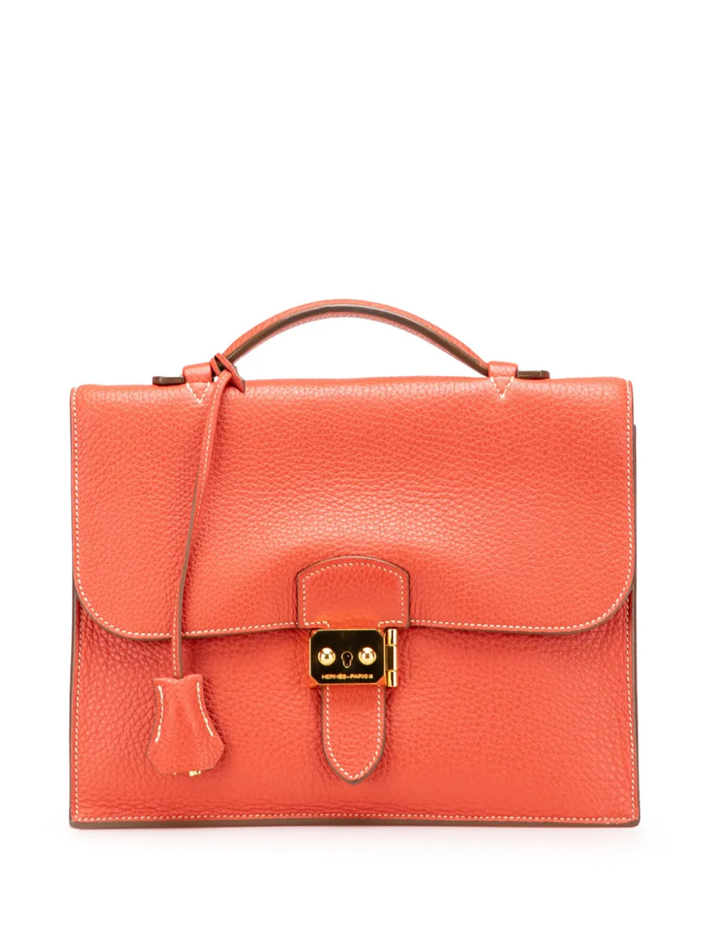 Hermès Pre-Owned 2011 Clemence Sac a Depeches 27 business bag - オレンジ Hermès Pre-Owned 2011 Clemence Sac a Depeches 27 business bag - オレンジ