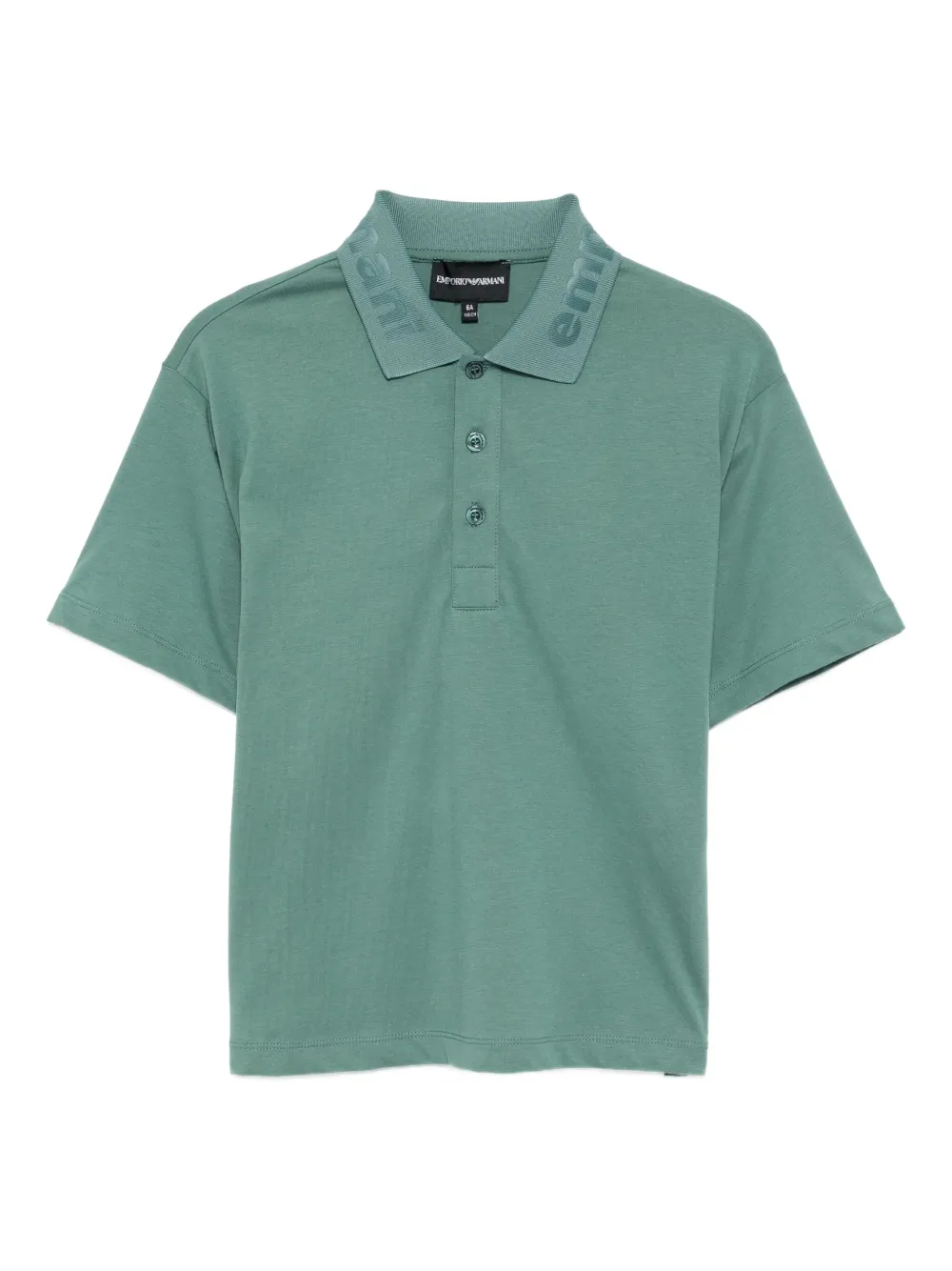 Emporio Armani Kids logo-debossed polo shirt | Green | Image 1