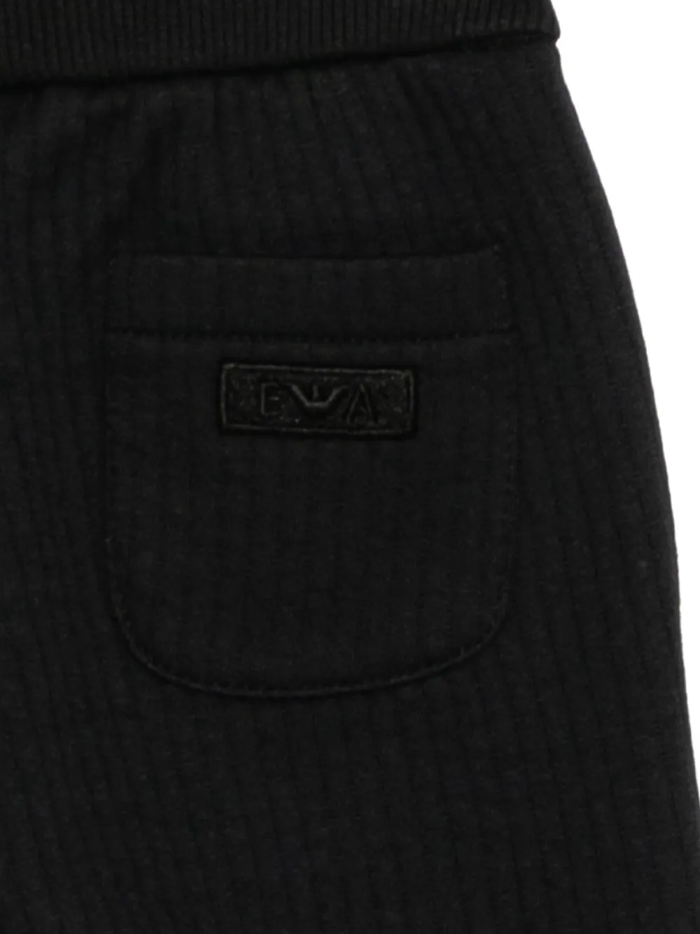 Emporio Armani Logo-embroidered Quilted Trousers In Black