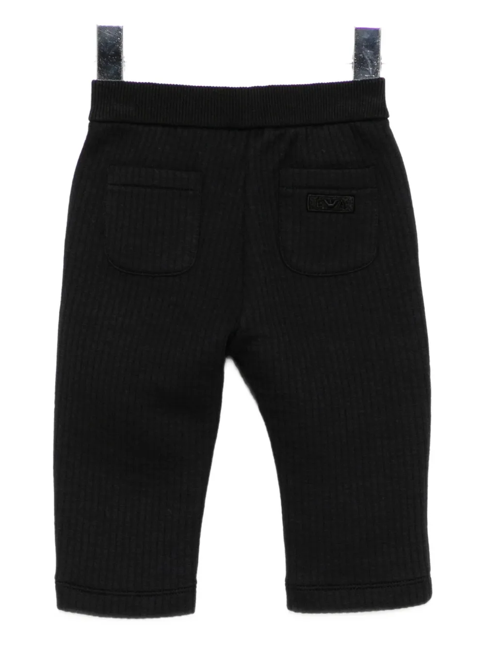 Emporio Armani Logo-embroidered Quilted Trousers In Black