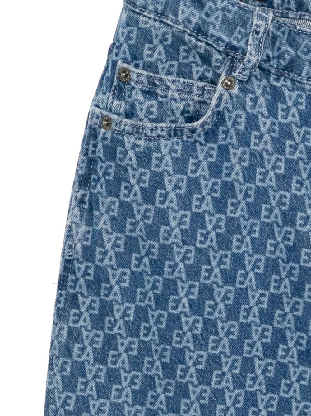 Emporio Armani Monogram Jeans In Blue