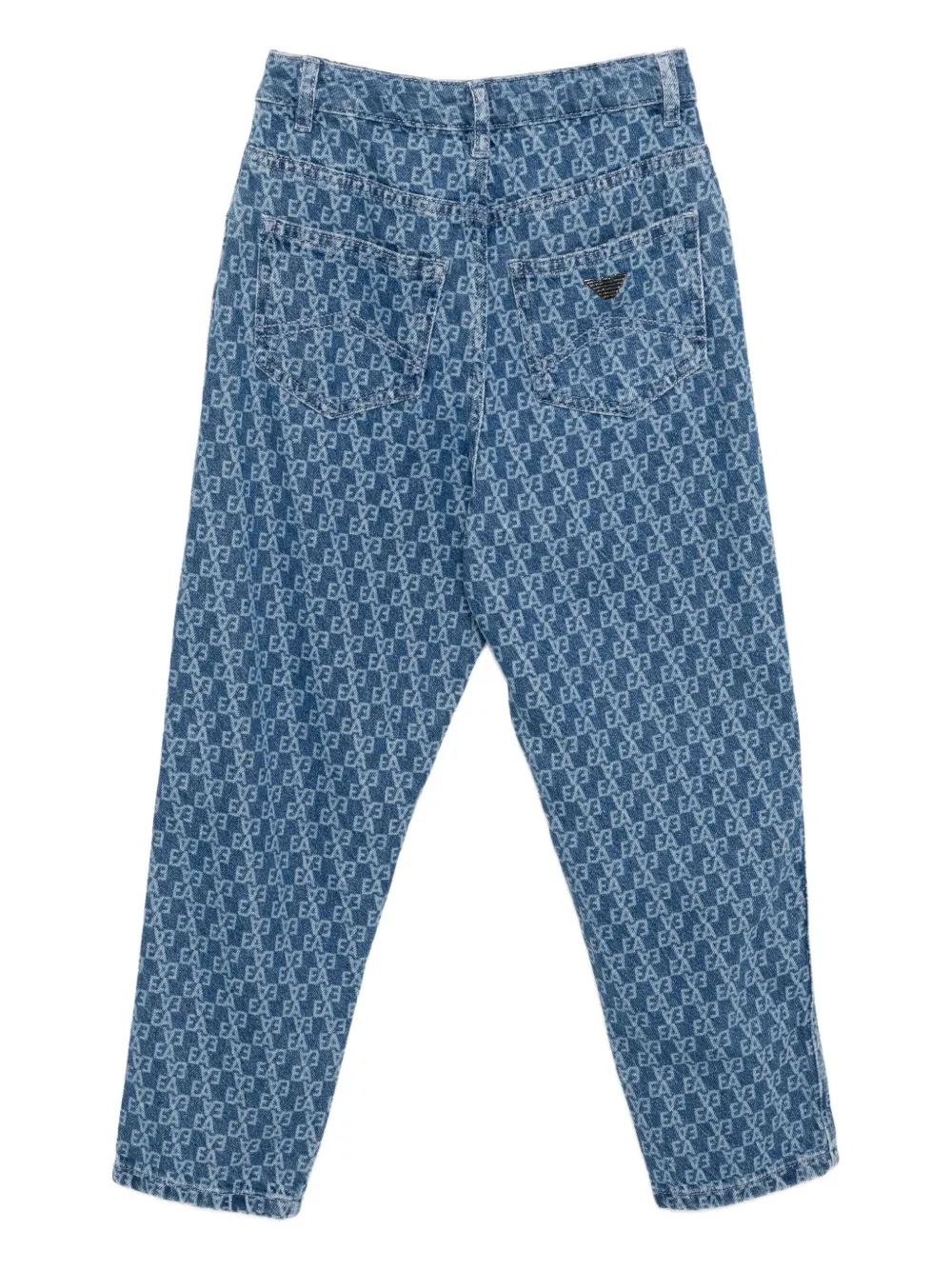 Emporio Armani Monogram Jeans In Blue