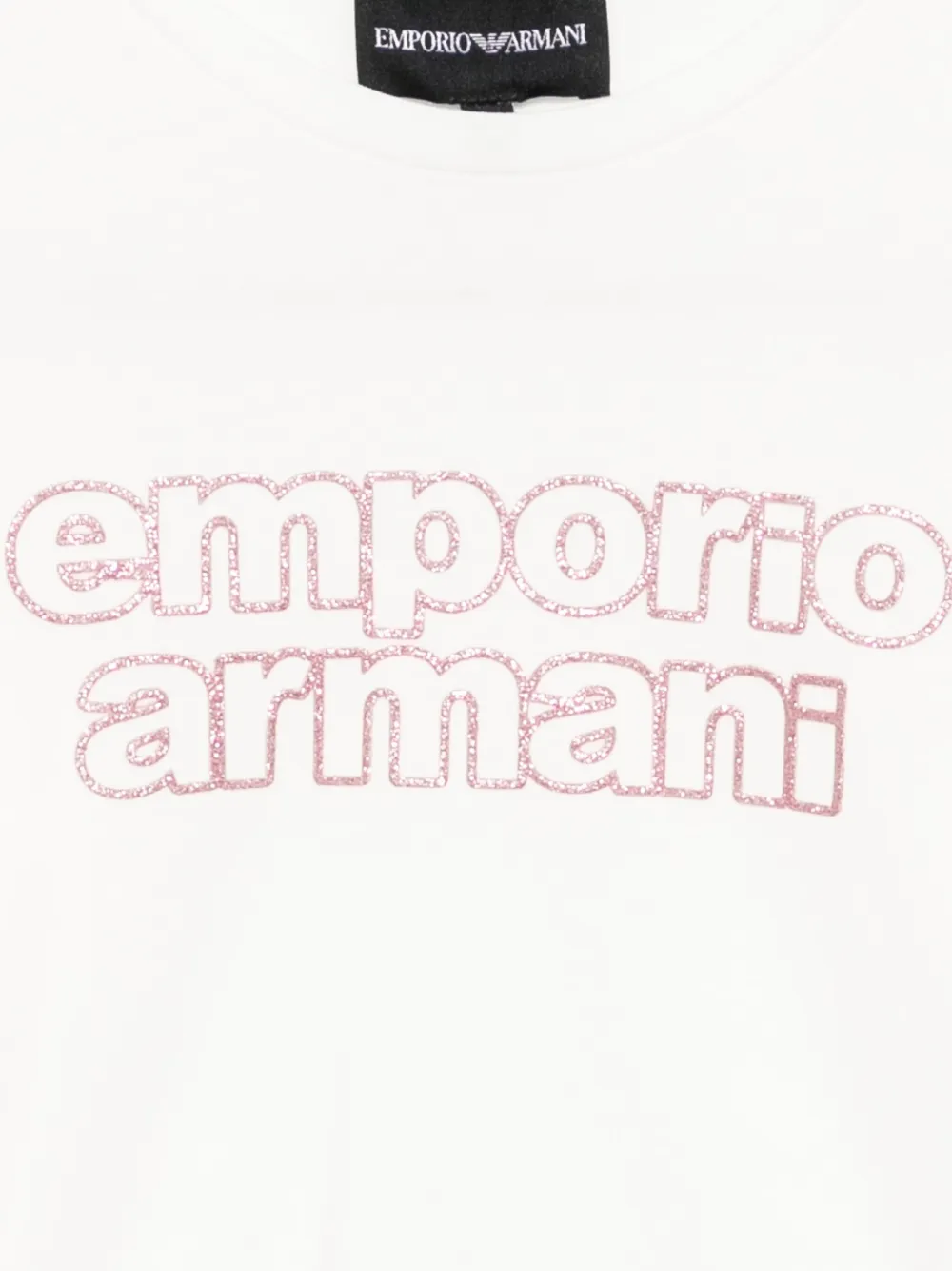 Emporio Armani Glitter Logo-printed T-shirt In White