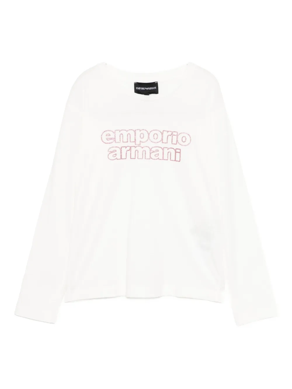Emporio Armani Kids glitter logo-printed T-shirt | White | Image 1