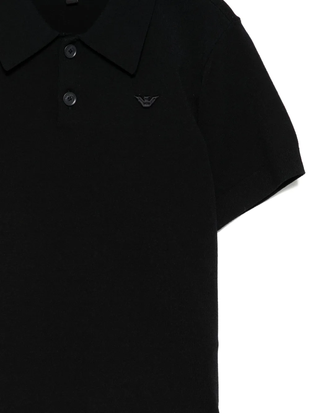 Emporio Armani Kids Gebreid poloshirt met geborduurd logo Zwart