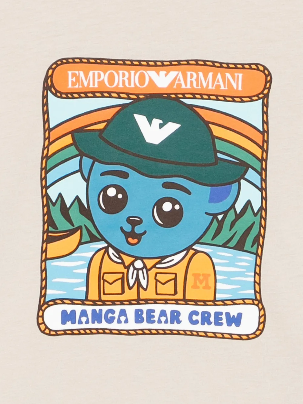 Emporio Armani Asv Manga Bear T-shirt In Neutral