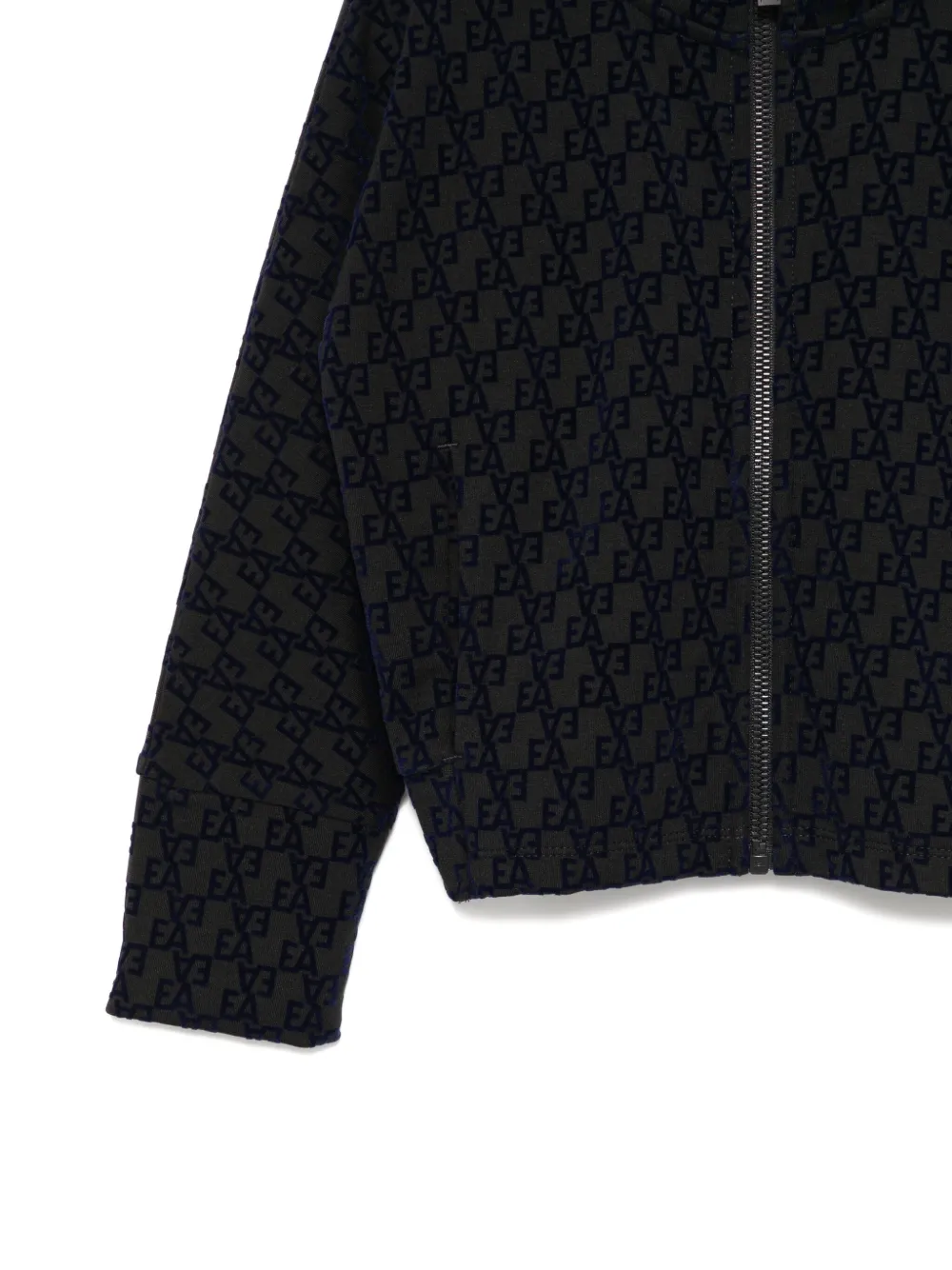 Emporio Armani Monogram Hoodie In Black