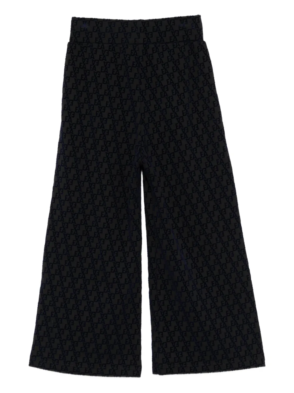 Emporio Armani Flocked-logo Jersey Track Pants In Black