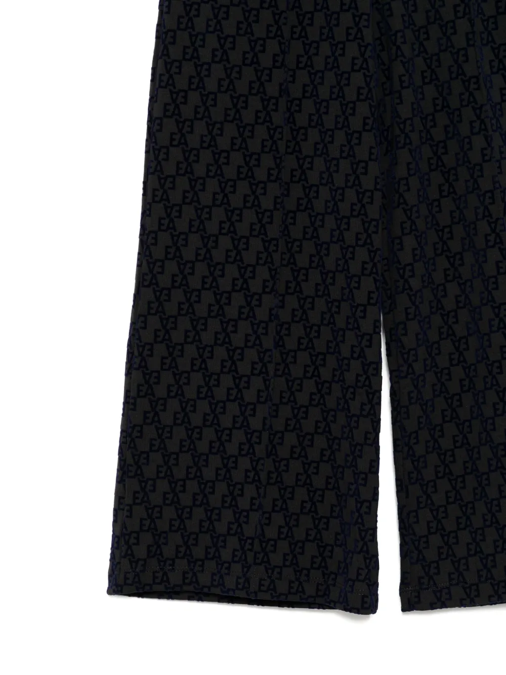 Emporio Armani Flocked-logo Jersey Track Pants In Black
