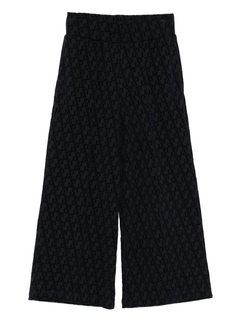 Emporio Armani Kids flocked-logo jersey track pants | Black | Image 1
