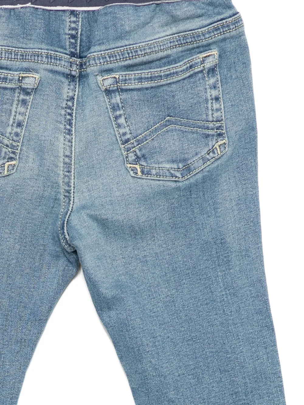 Emporio Armani Logo-waistband Jeans In Blue