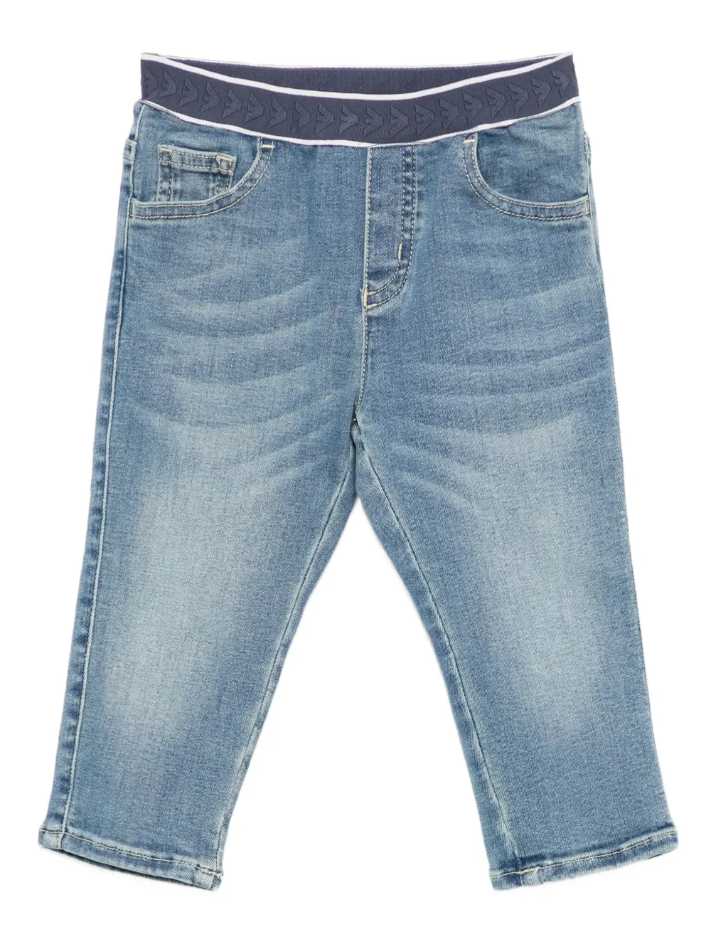 Emporio Armani Kids logo-waistband jeans | Blue | Image 1