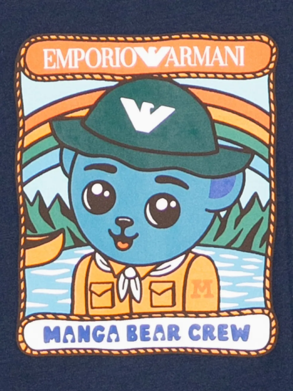 Emporio Armani Kids ASV T-shirt met beerprint Blauw