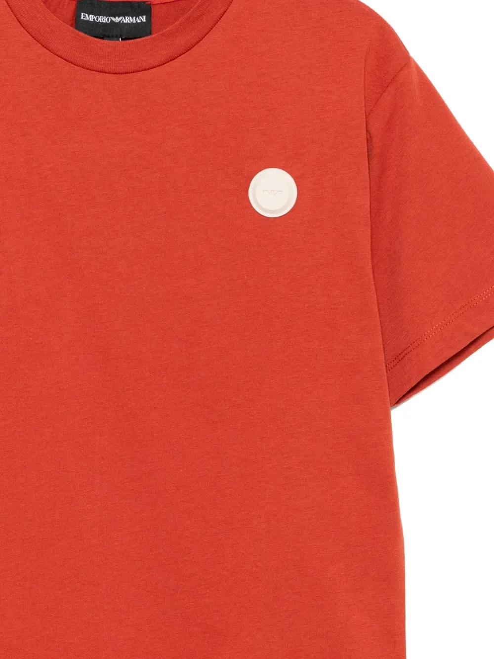Emporio Armani Kids Katoenen T-shirt met logopatch Rood