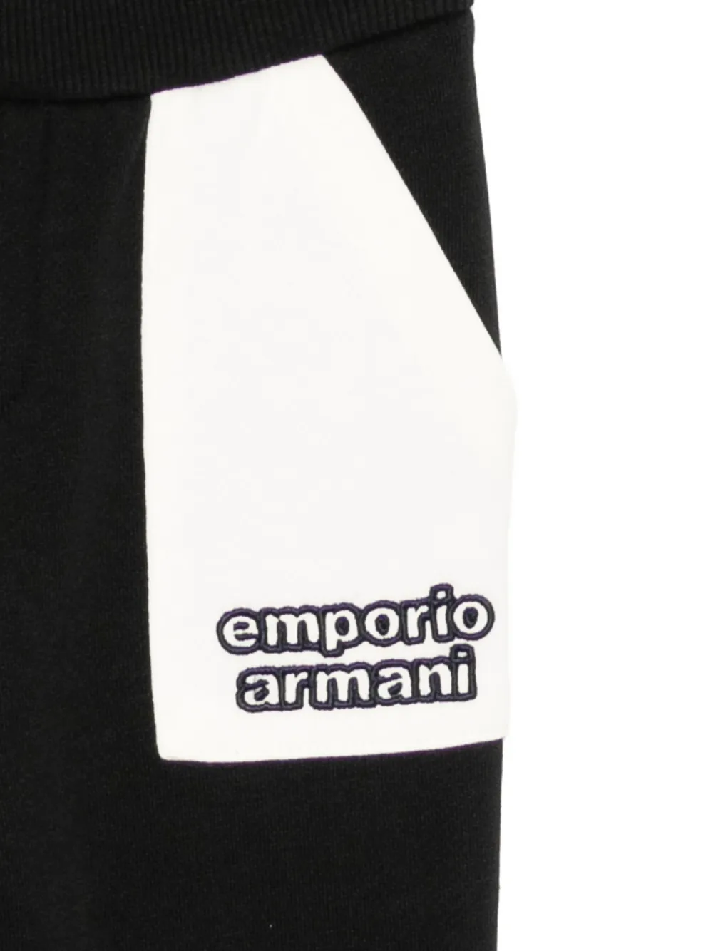 Emporio Armani Asv Logo-embroidered Trousers In Black