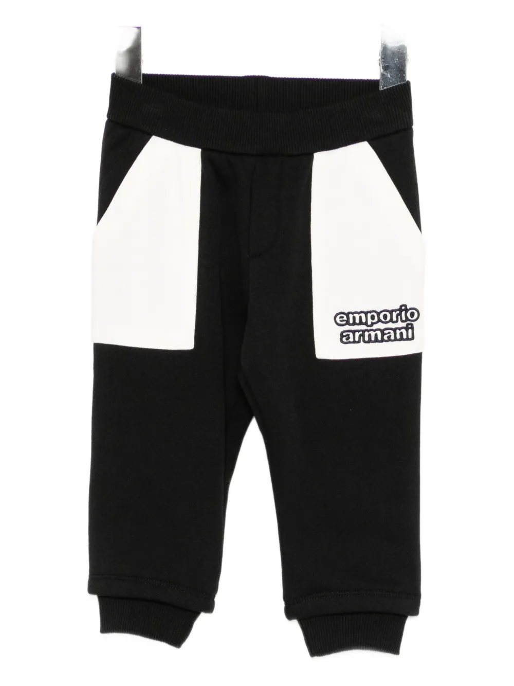 Emporio Armani Asv Logo-embroidered Trousers In Black