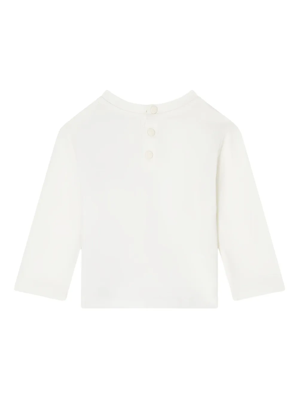 Emporio Armani Signpost Squirrel Long-sleeved Sweatshirt In White