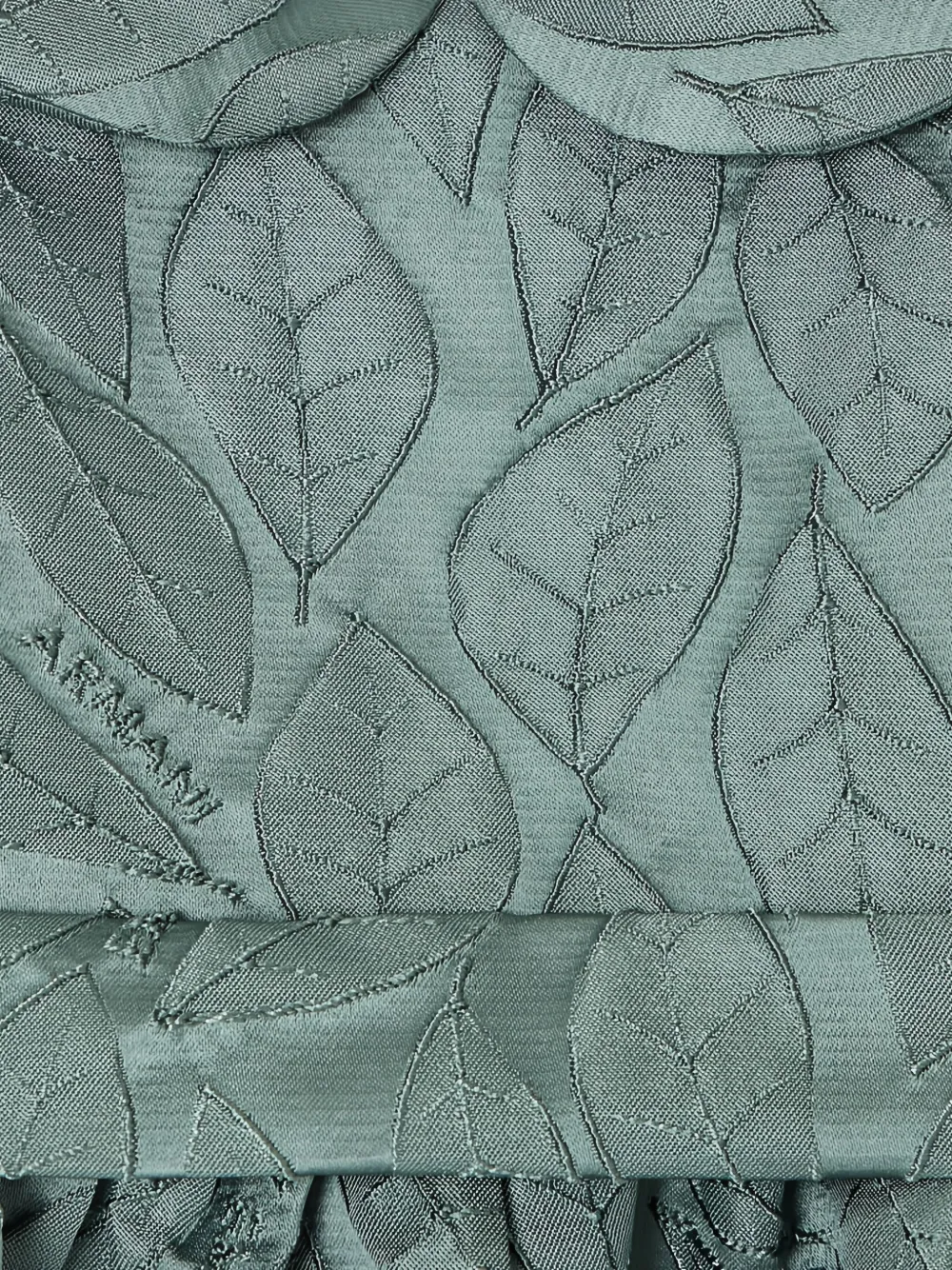 Emporio Armani Leaf-print Puff-sleeve Dress In Green