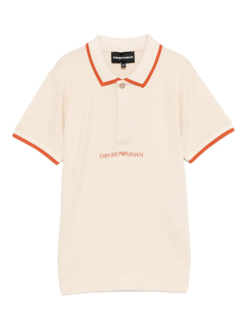 Emporio Armani Logo Contrast Polo Shirt In Neutral