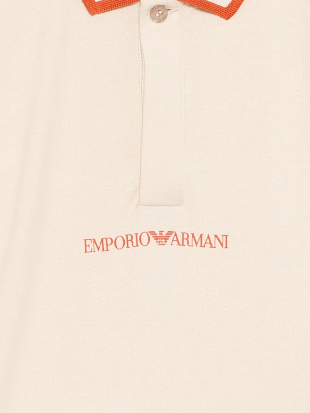 Emporio Armani Logo Contrast Polo Shirt In Neutral