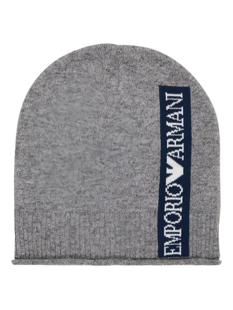 Emporio Armani Kids logo-plaque beanie set