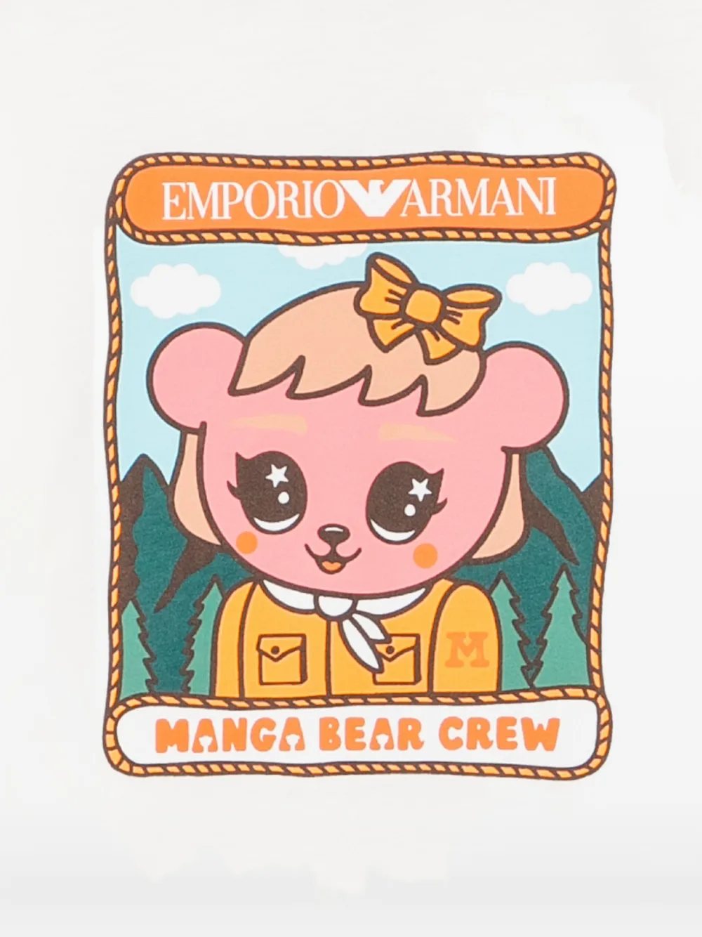 Emporio Armani Kids ASV Manga Bear T-shirt Wit