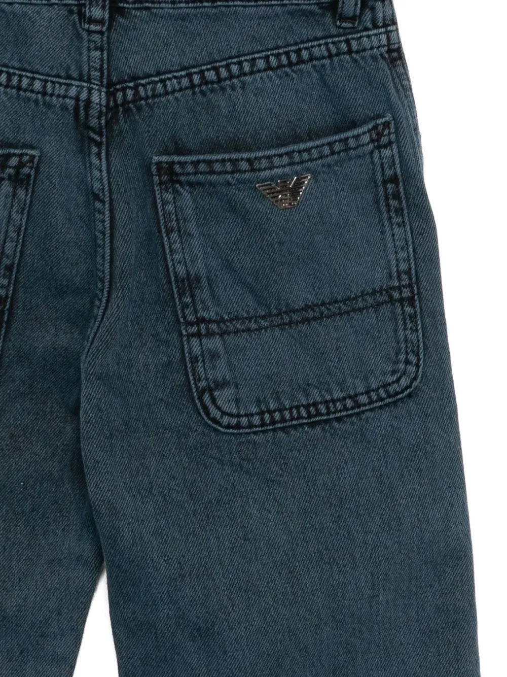 Emporio Armani Logo Jeans In Blue