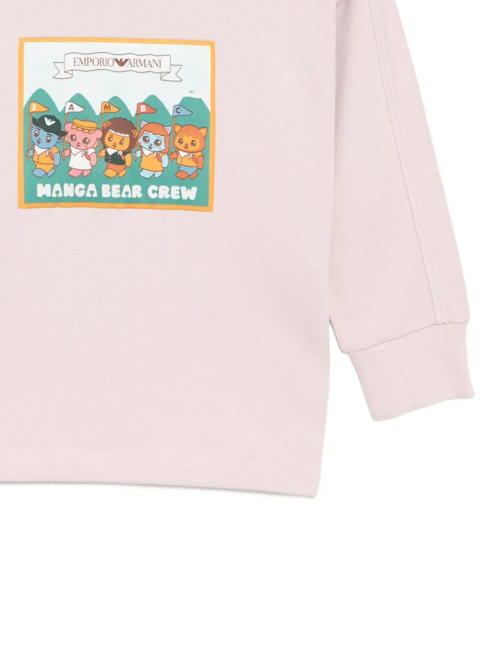 Emporio Armani Manga Bear Crew Hoodie In Pink