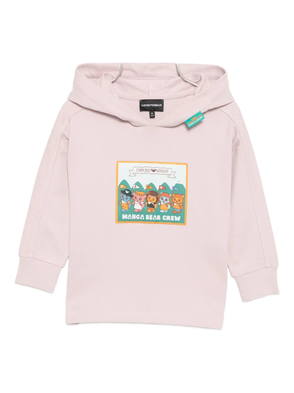 Emporio Armani Manga Bear Crew Hoodie In Pink