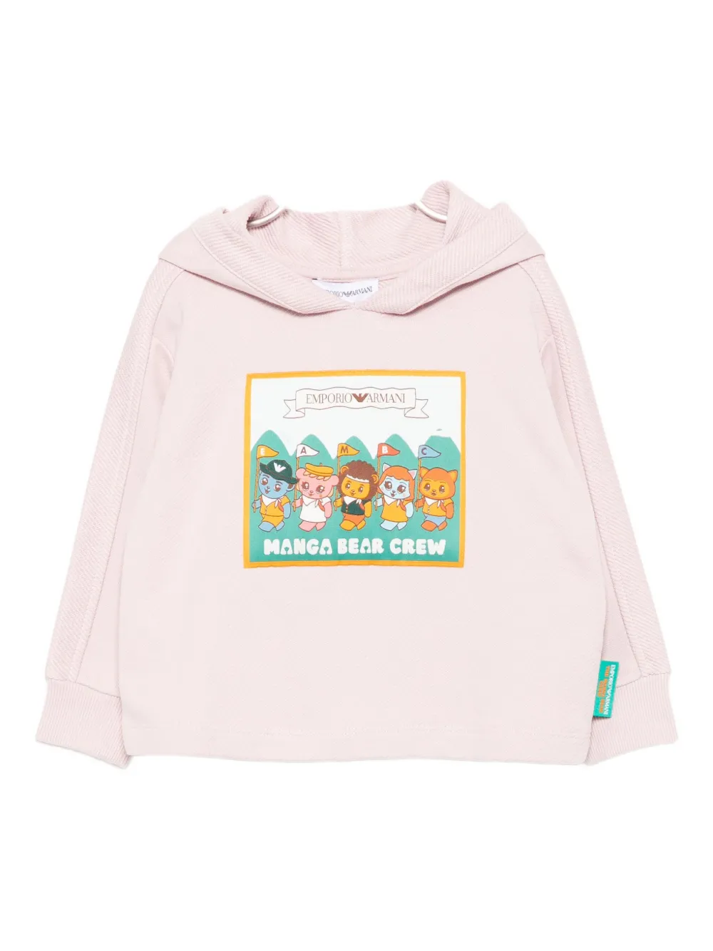 Emporio Armani Graphic-appliqué Cotton Hoodie In Pink