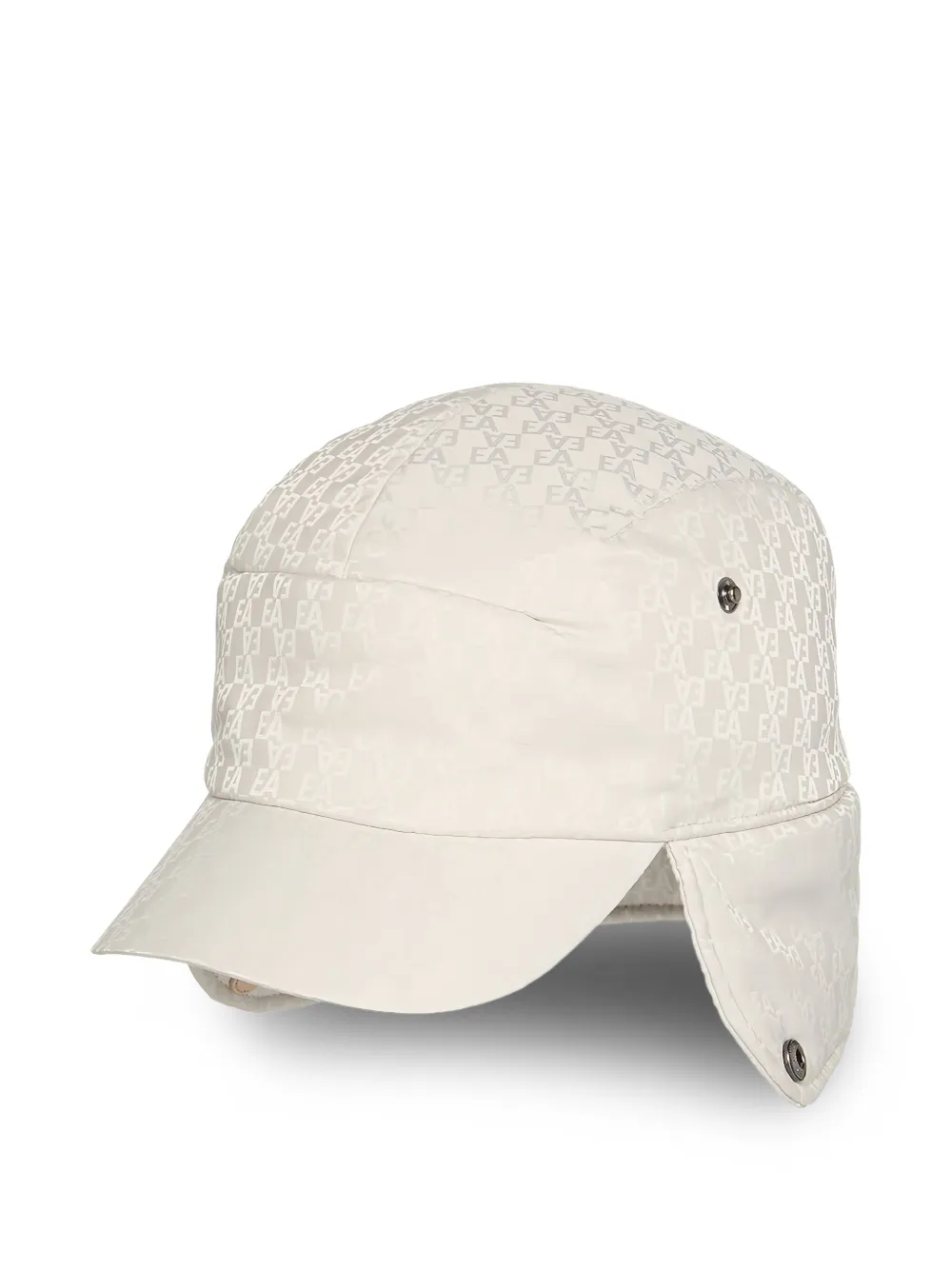 Emporio Armani Kids Hoed met oorkleppen en logopatroon Wit