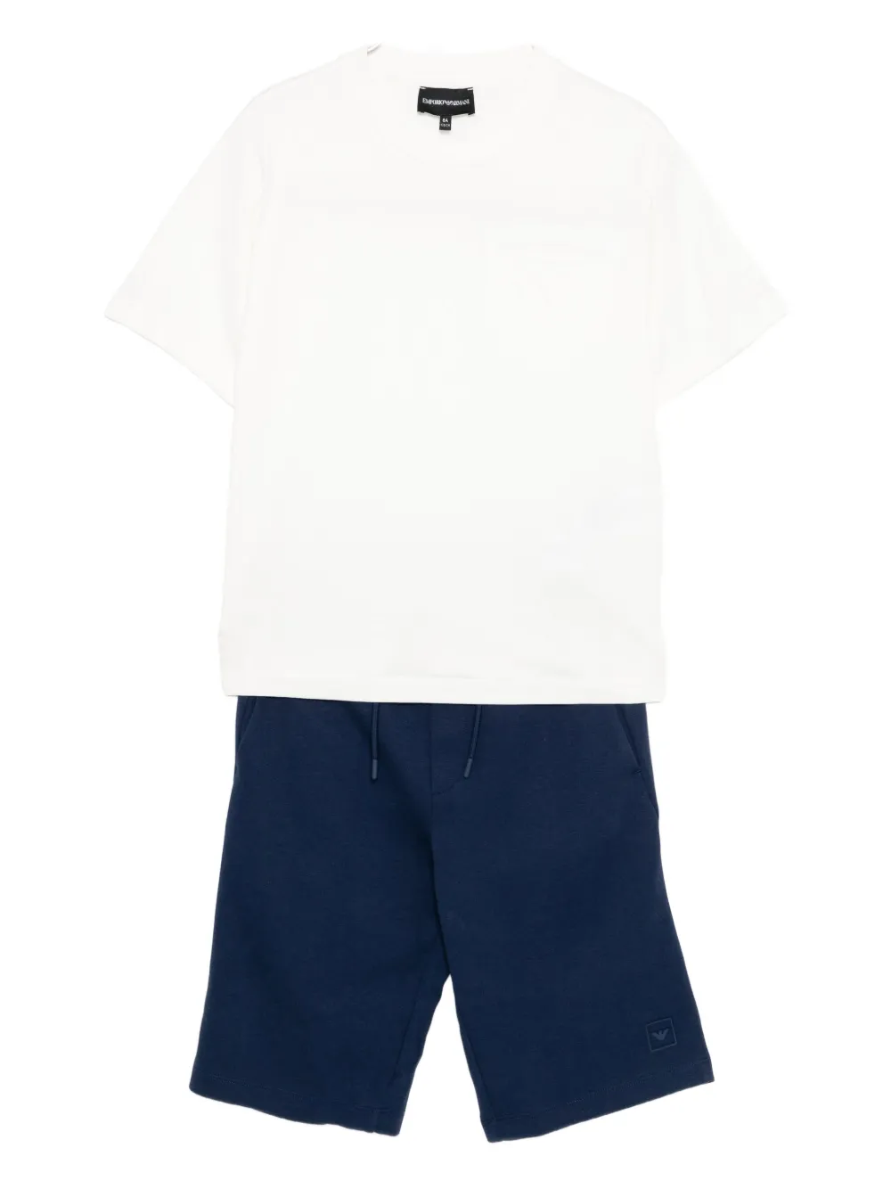 Emporio Armani Logo-embossed Trousers Set In White