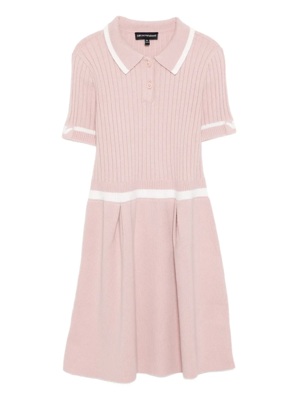 Emporio Armani Kids polo-shirt collar knitted dress - Rosa