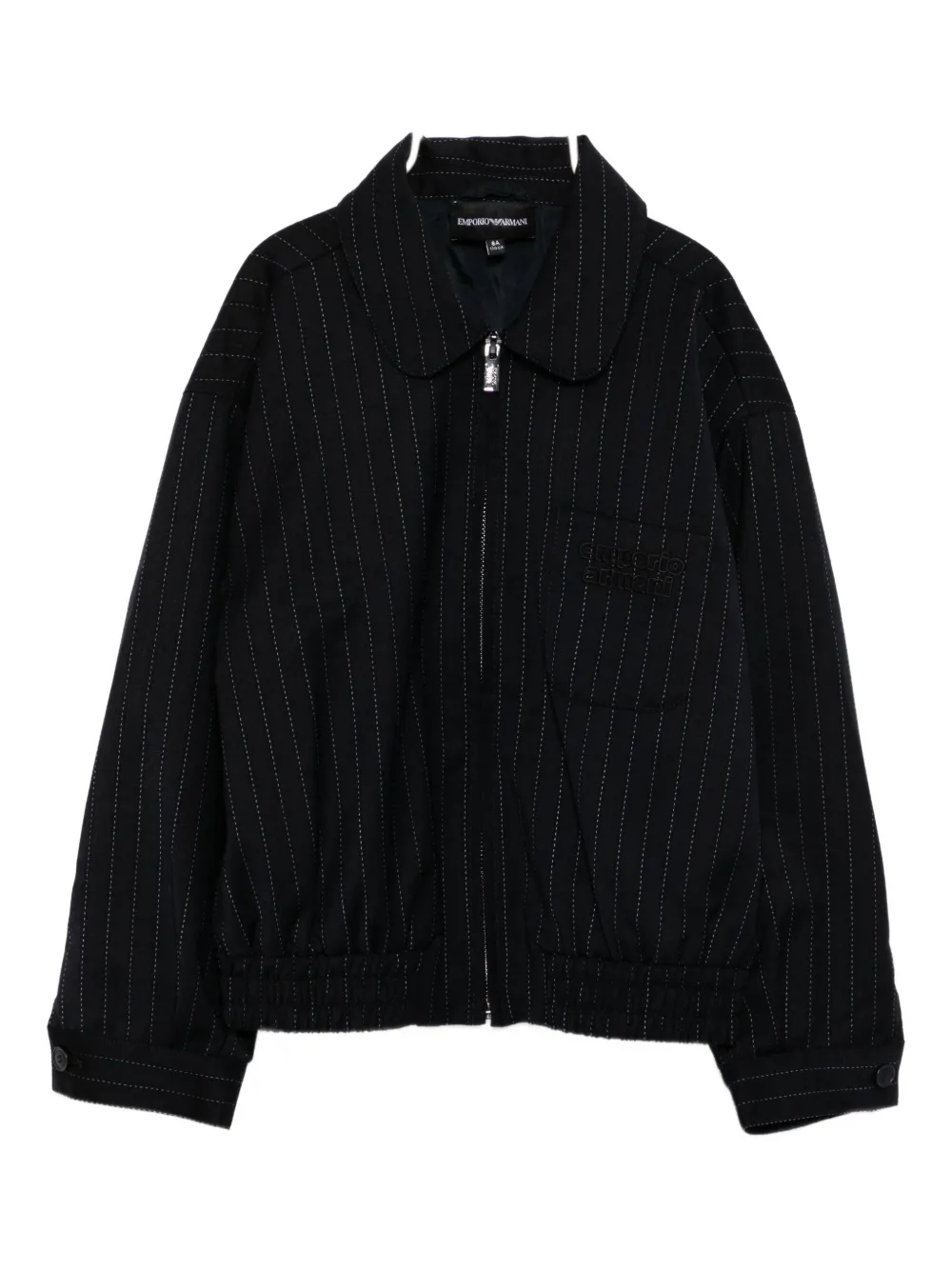 Emporio Armani Logo-embroidered Jacket In Black