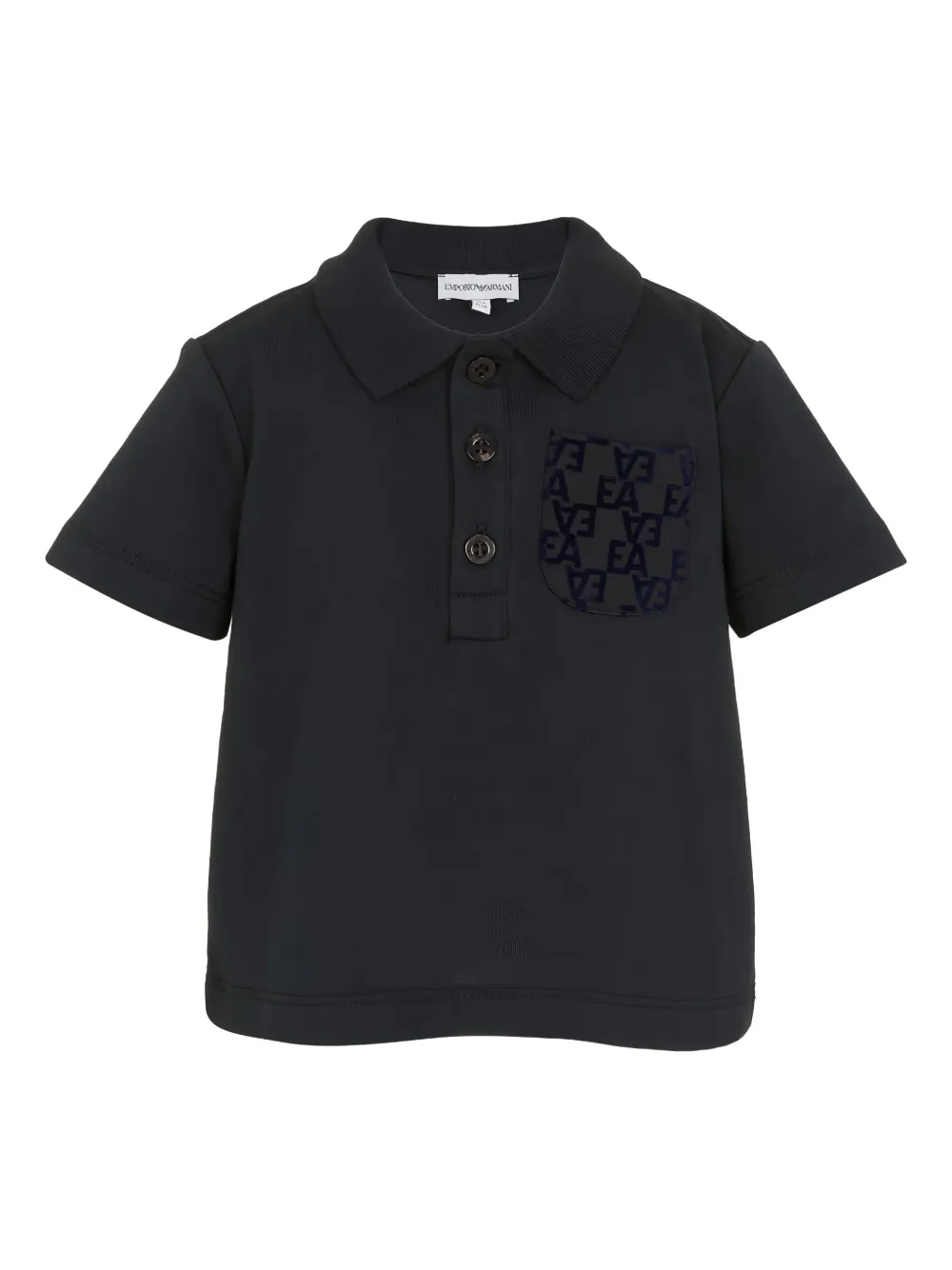 Emporio Armani Kids flocked-logo polo shirt | Blue | Image 1
