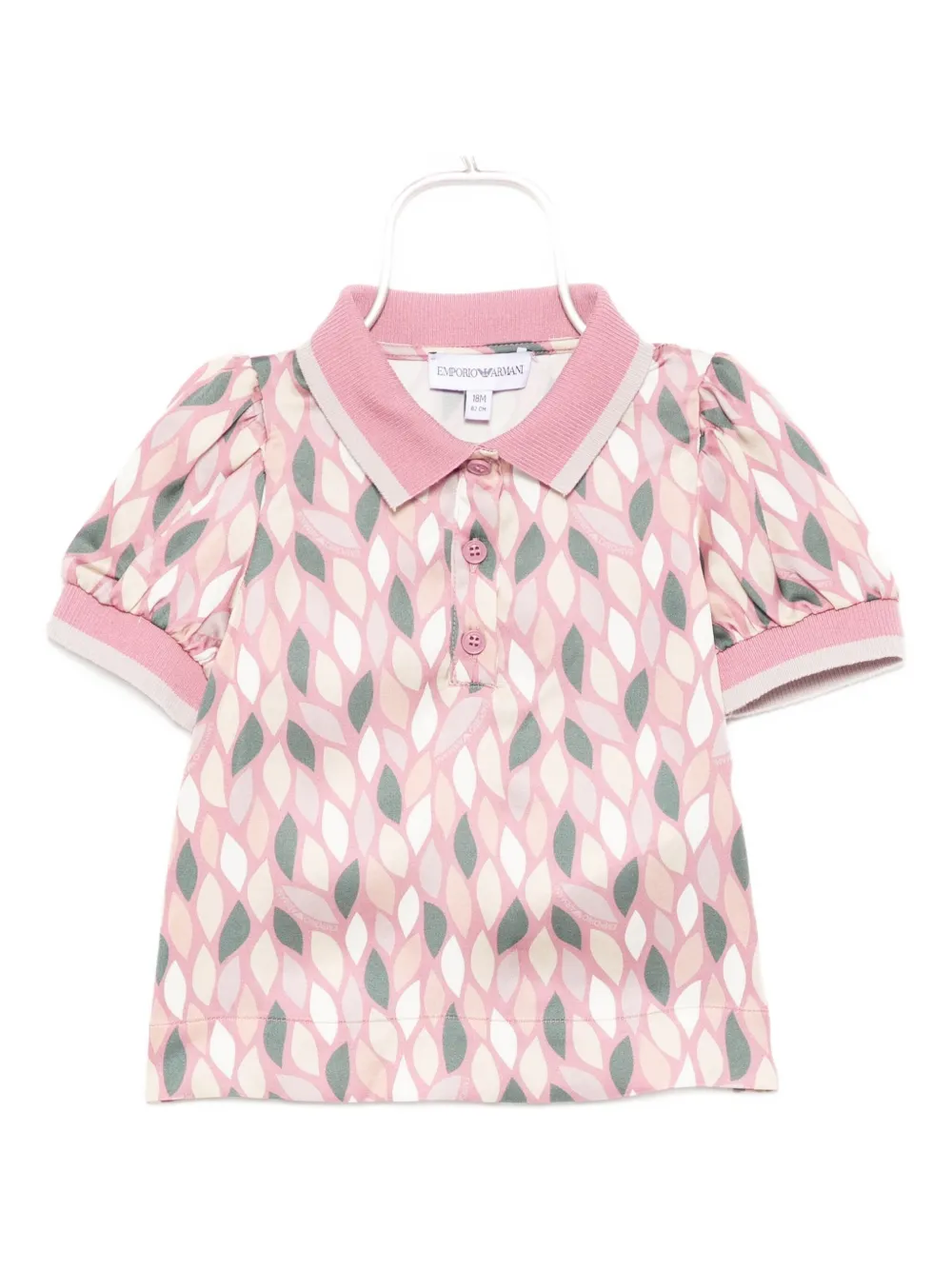 Emporio Armani All-over Print Polo Shirt In Pink