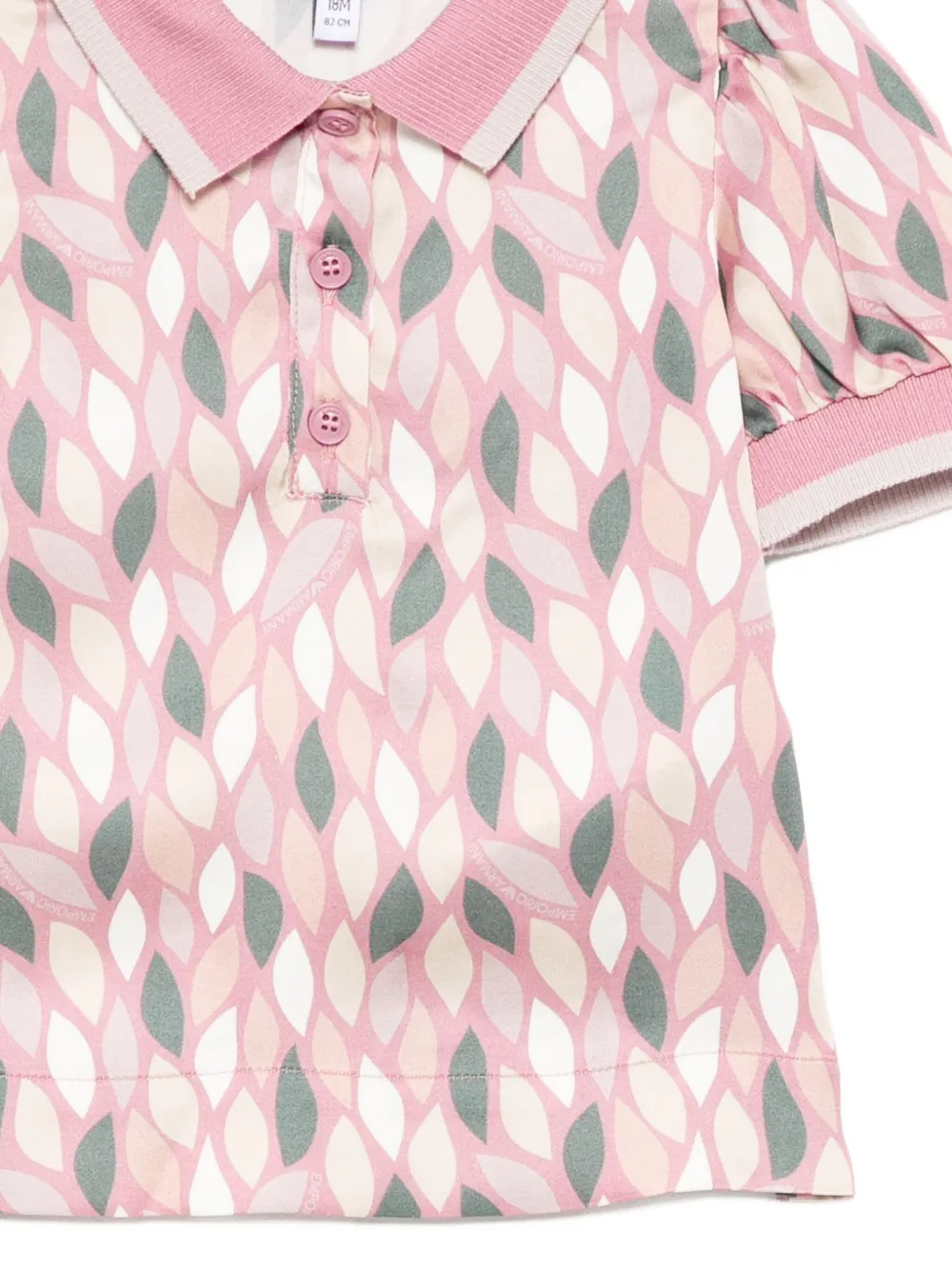 Emporio Armani All-over Print Polo Shirt In Pink