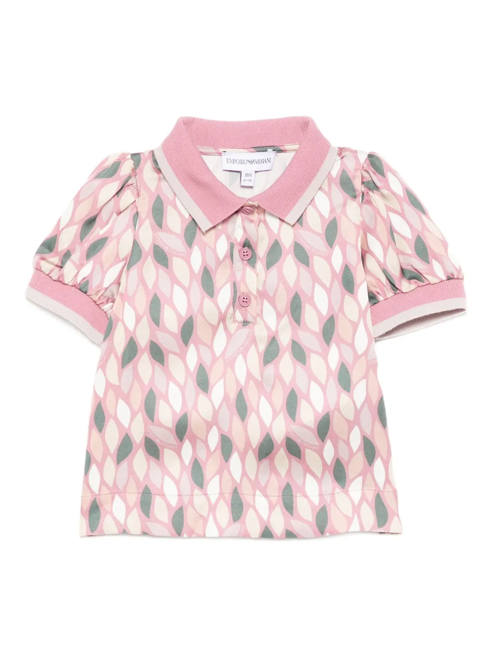 Emporio Armani Kids all-over print polo shirt | Pink | Image 1